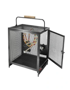 Heavy Duty Metal Bird Cage Large Parrot Transport Carrier Aviary