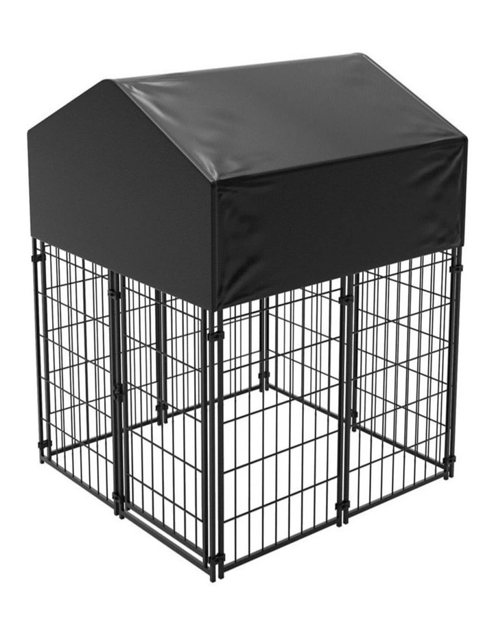 Lockable Dog Kennel Playpen Water-Resistant Roof Medium Pet House Small image 1
