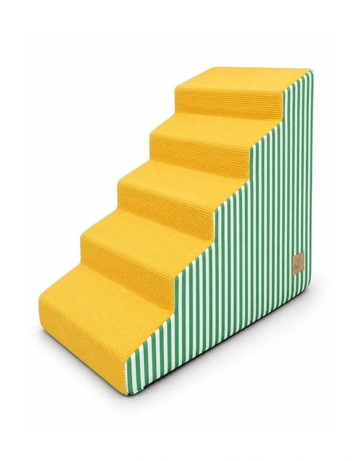 5 Step Dog Stairs Curved Foam Pet Ramp Anti-Slip Removable Cover image 1