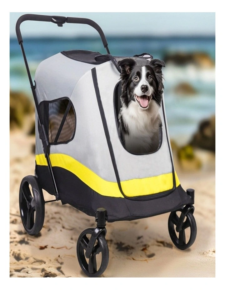 Large Heavy Duty Dog Stroller Multi-Pet Cat Carrier Cart Mesh Skylight image 5