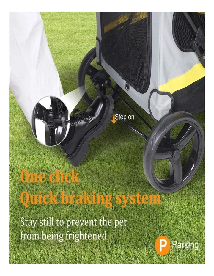 XL Foldable Dog Stroller 4 Wheel Pet Jogger Shock Absorber Safety Leash image 3