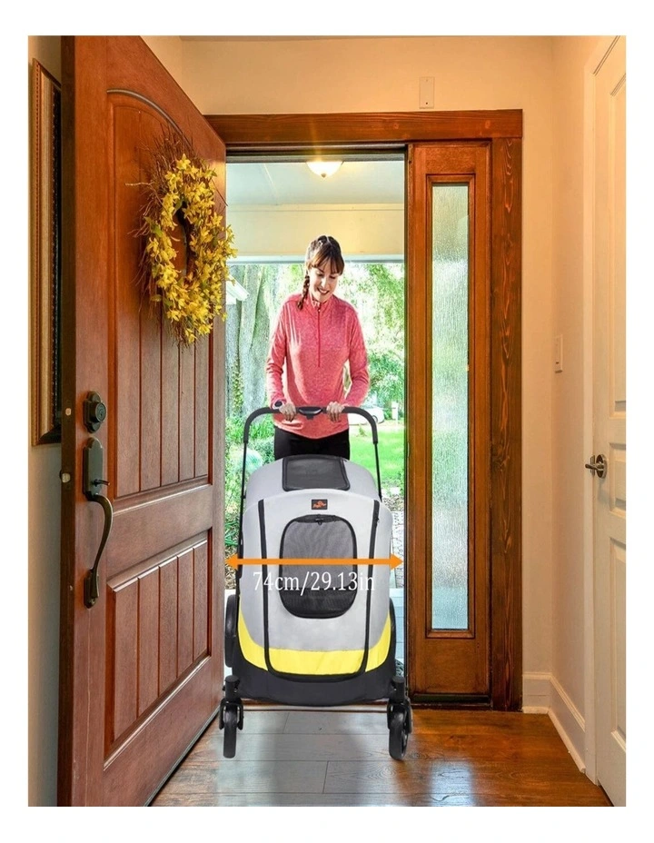 XL Foldable Dog Stroller 4 Wheel Pet Jogger Shock Absorber Safety Leash image 4