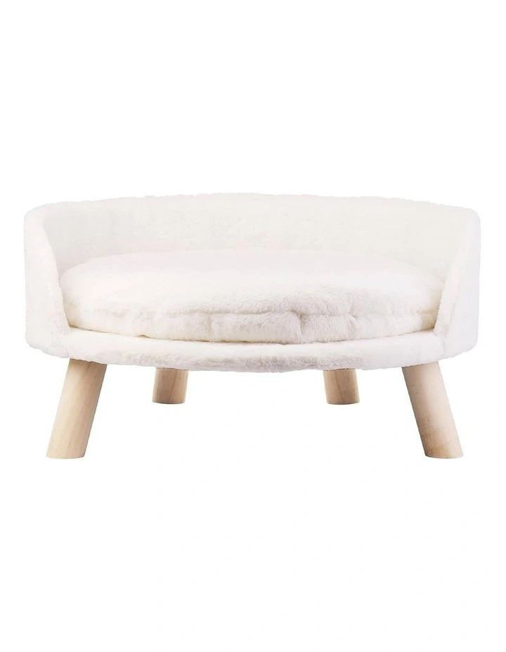 Large 50cm Cat Sofa Chair Bed Elevated Nordic Plush Fur Pet Stool image 1