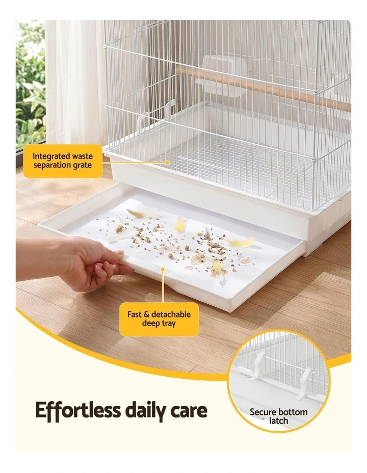i.Pet 100cm Bird Cage Aviary Parrot Budgie White image 6