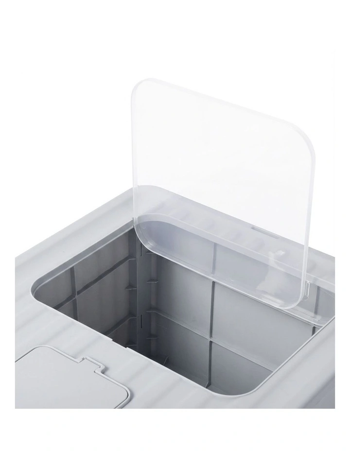 PaWz Cat Litter Box Stainless Steel Enclosed Drawer Odor Control Foldable Grey image 4