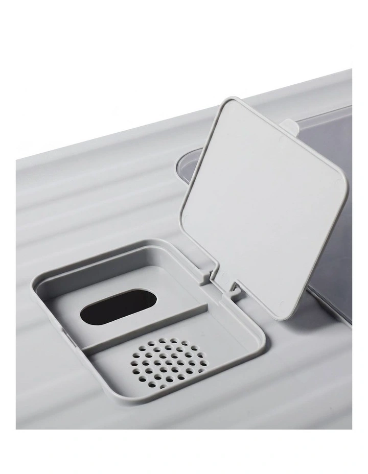 PaWz Cat Litter Box Stainless Steel Enclosed Drawer Odor Control Foldable Grey image 5