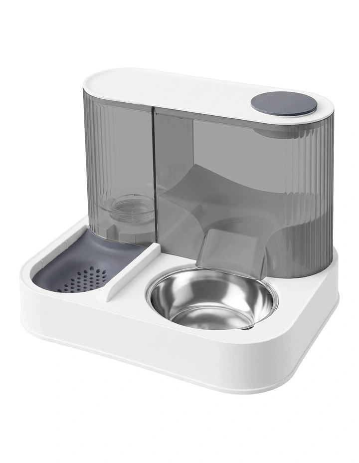 PaWz Automatic Cat Feeder Gravity Food and Water Dispenser for Home Travel White image 1