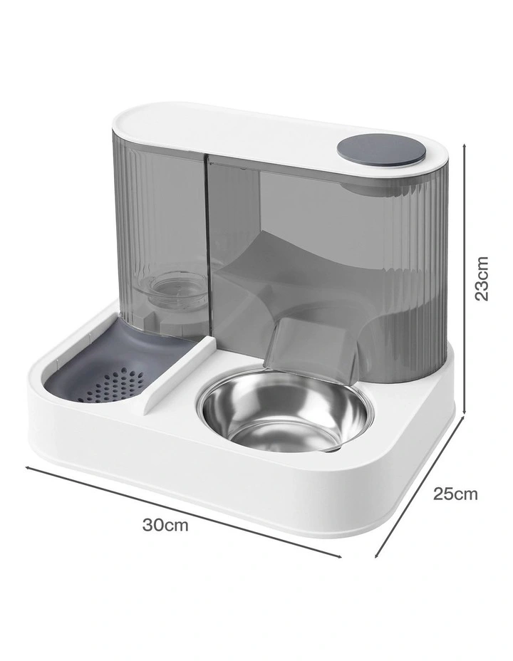 PaWz Automatic Cat Feeder Gravity Food and Water Dispenser for Home Travel White image 2
