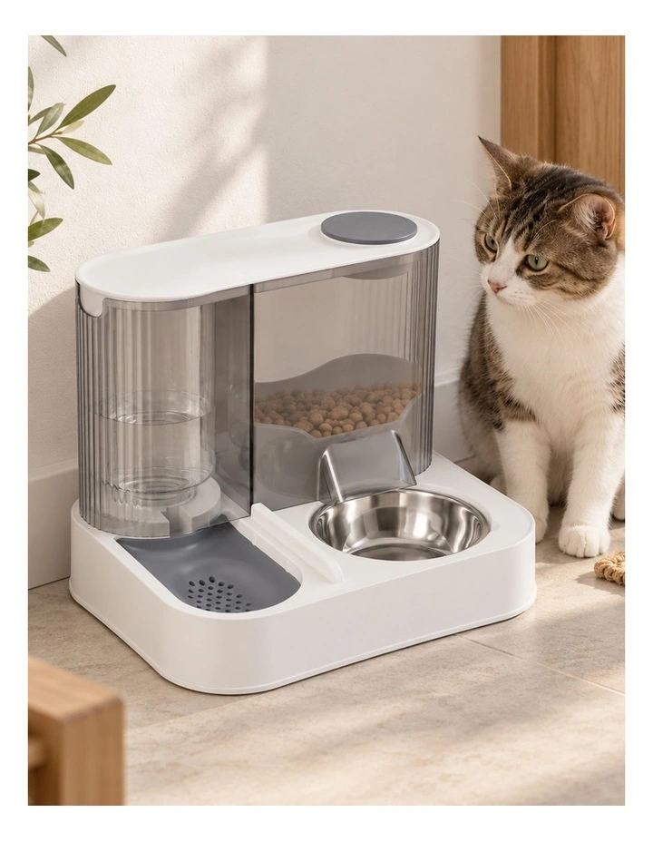 PaWz Automatic Cat Feeder Gravity Food and Water Dispenser for Home Travel White image 7