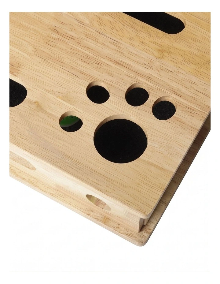 Pawz Cat Nail File Scratcher Large Solid Wood with Toy Balls for Indoor Cats image 4