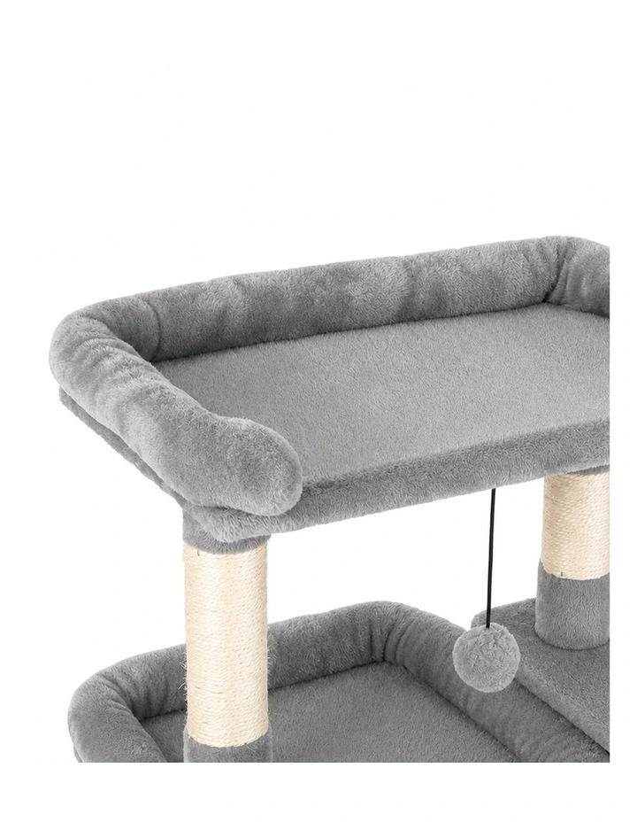 Pawz Cat Tree Tower Large Perch Condo Sisal Scratcher for Indoor Felines Grey image 3