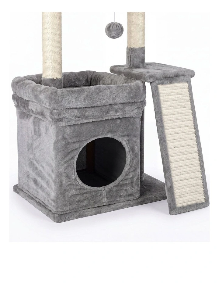 Pawz Cat Tree Tower Large Perch Condo Sisal Scratcher for Indoor Felines Grey image 4
