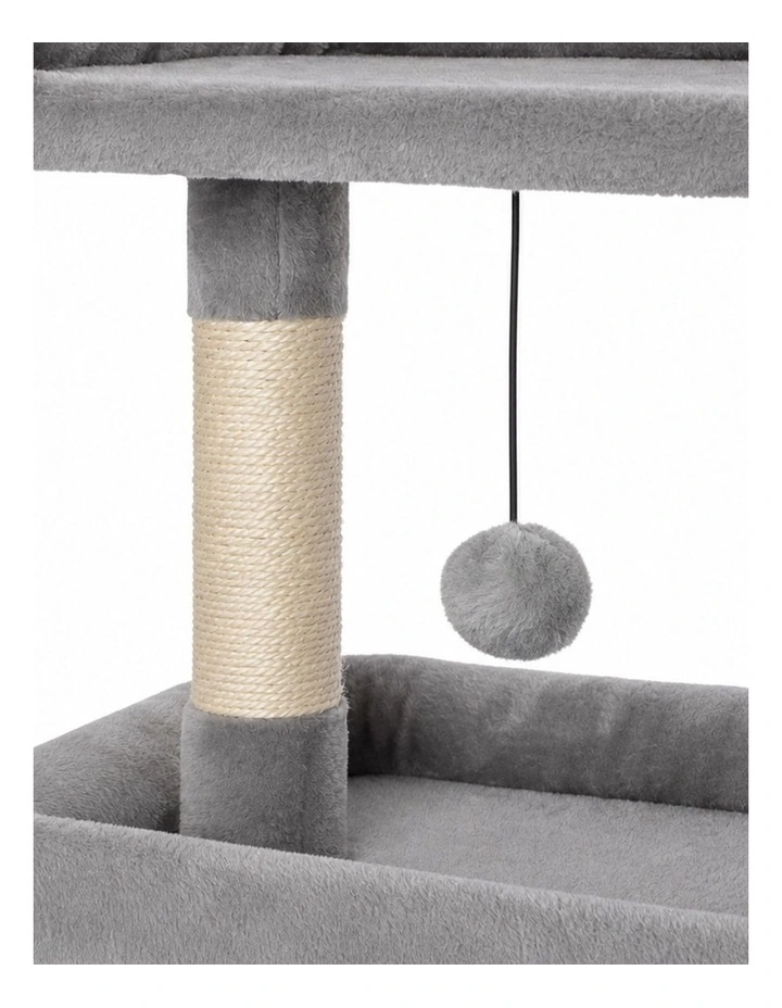 Pawz Cat Tree Tower Large Perch Condo Sisal Scratcher for Indoor Felines Grey image 5