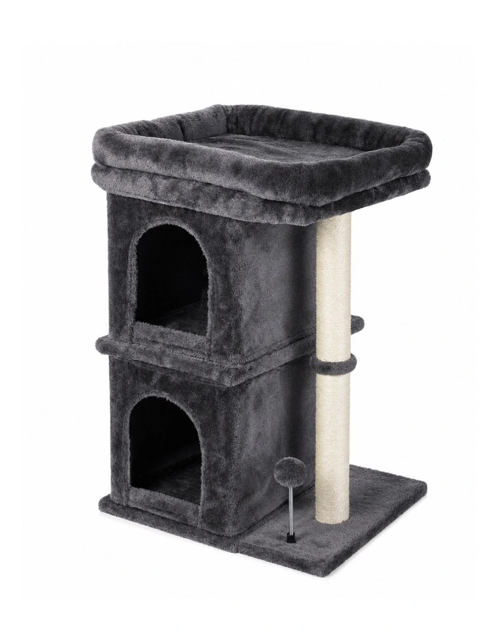 Pawz Cat Tree Cat Tower Top Perch Sisal Post E1 Particle Board Dark Grey image 2