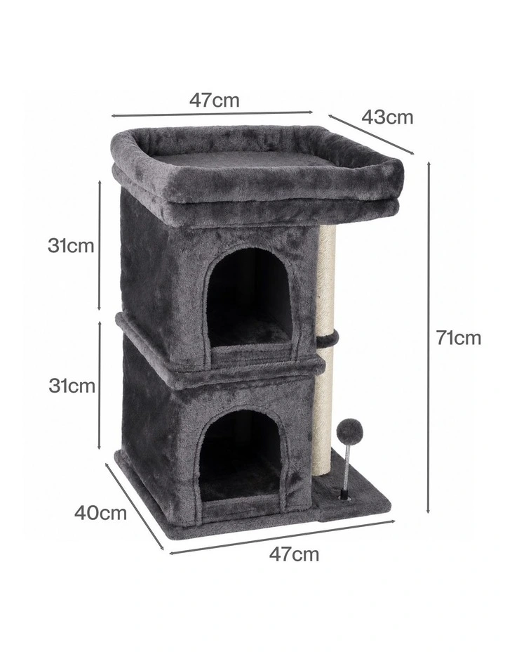 Pawz Cat Tree Cat Tower Top Perch Sisal Post E1 Particle Board Dark Grey image 3