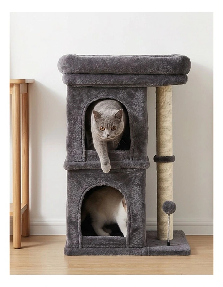 Pawz Cat Tree Cat Tower Top Perch Sisal Post E1 Particle Board Dark Grey image 4