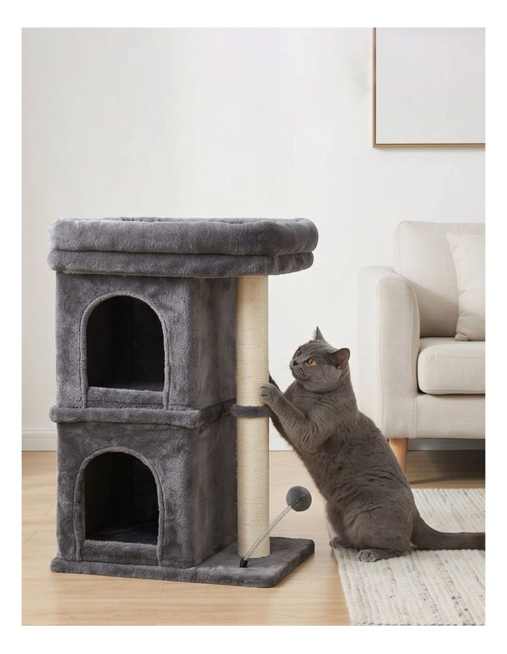 Pawz Cat Tree Cat Tower Top Perch Sisal Post E1 Particle Board Dark Grey image 5