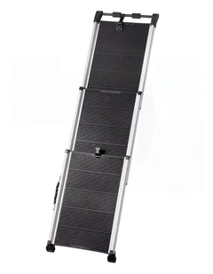 PaWz Dog Ramp Foldable Extendable with Reflective Strips Non Slip for Car Black