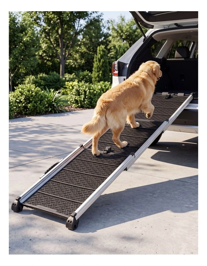 PaWz Dog Ramp Foldable Extendable with Reflective Strips Non Slip for Car Black image 7