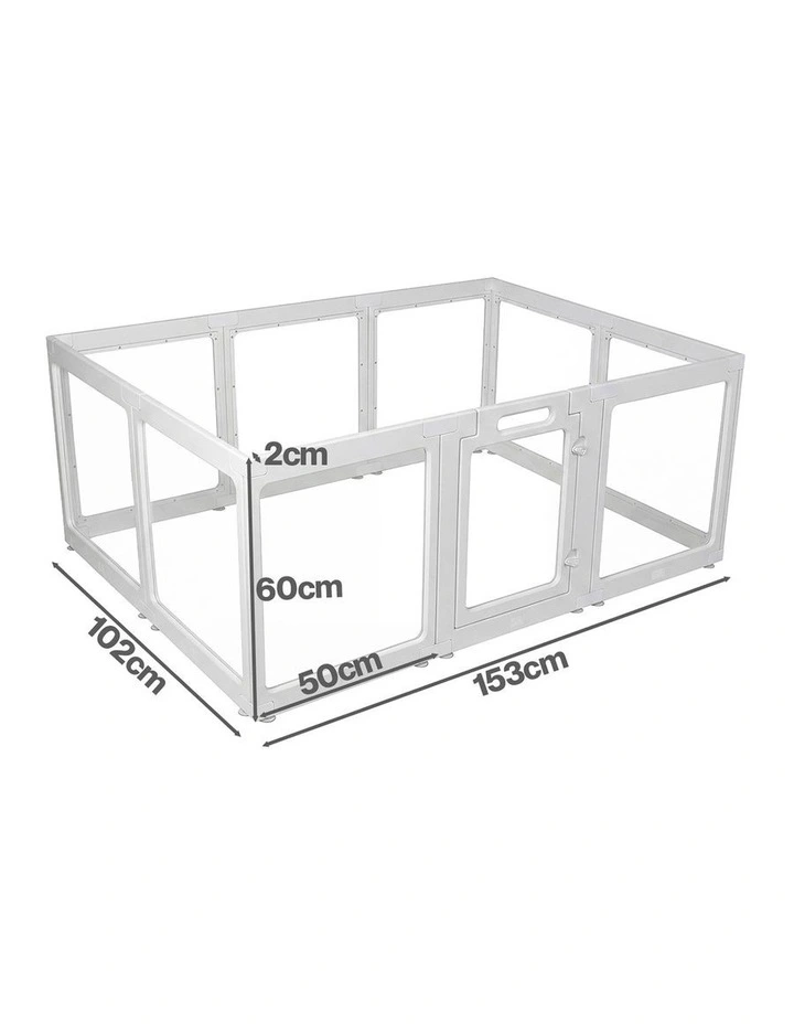Pawz Dog Playpen 60cm Height Acrylic Clear Foldable DIY Dog Pen Indoor Use image 2