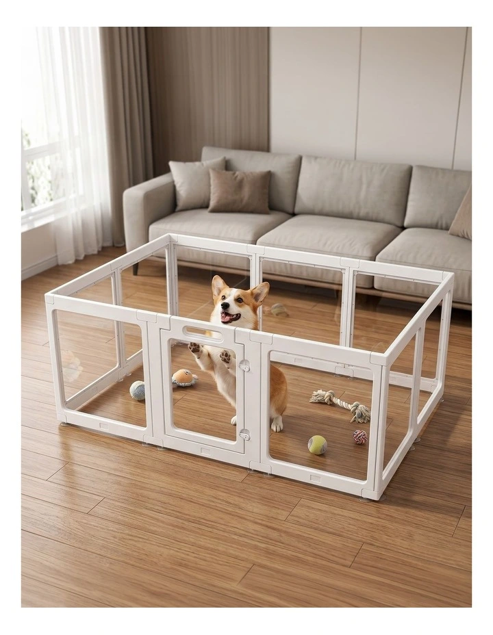 Pawz Dog Playpen 60cm Height Acrylic Clear Foldable DIY Dog Pen Indoor Use image 4