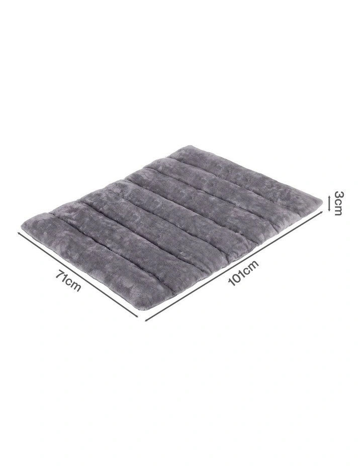 PaWz Dog Bed Large Plush Mat Water Resistant Base for Camping Car Boot Grey image 2