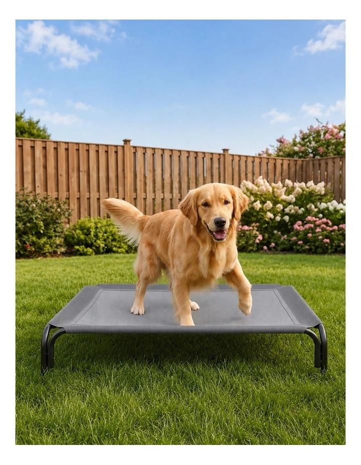 PaWz Raised Dog Bed Elevated Cooling Breathable Mesh for Indoor Outdoor Grey image 6