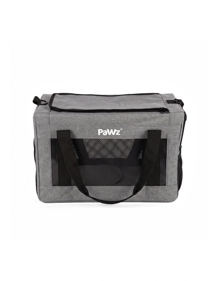 PaWz Cat Carrier 5mm Frame Airline Approved Mesh Oxford Travel Bag Grey image 1