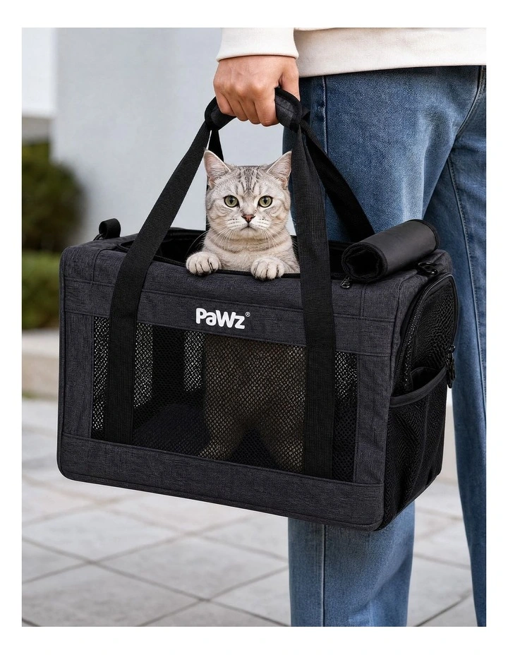 Pawz Cat Carrier Airline Under-Seat Pet Carrier 5mm Frame Black Oxford image 5