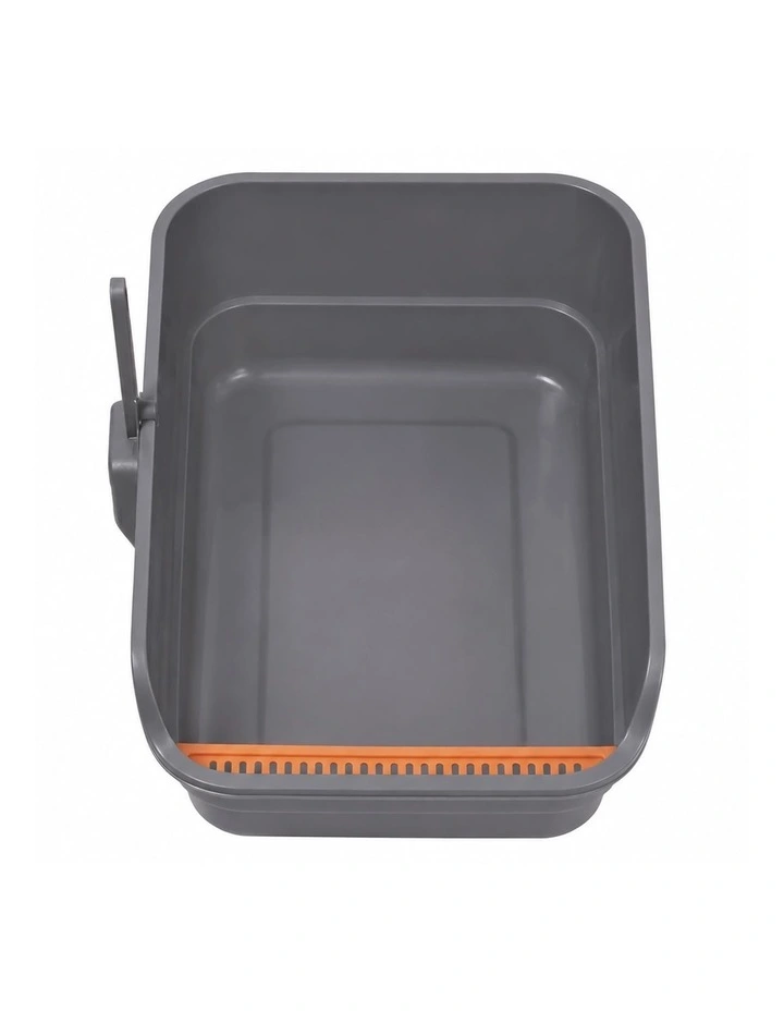 PaWz Cat Litter Tray Large 60X40X16cm Open Top High Sides Low Entry Grey image 7
