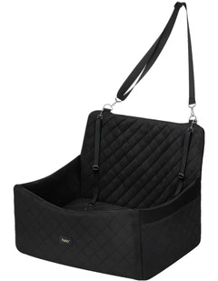 Pawz Dog Car Seat Booster with Safety Belt Leashes for Large Sized Dogs Black