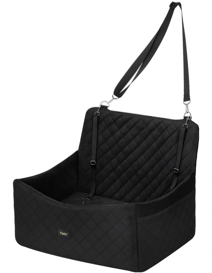 Pawz Dog Car Seat Booster with Safety Belt Leashes for Large Sized Dogs Black image 1