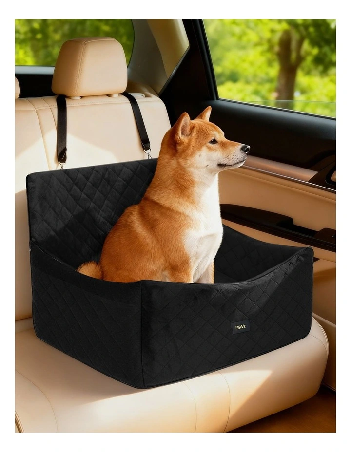 Pawz Dog Car Seat Booster with Safety Belt Leashes for Large Sized Dogs Black image 7