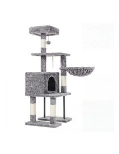 Pawz Cat Tree Cat Tower Multi-Level Cat Bed with Condo 125cm Plush Gray