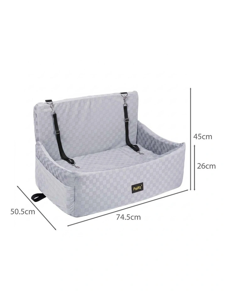 PaWz Dog Booster Car Seat, Elevated Pet Bed with Tether, Front Or Back image 2