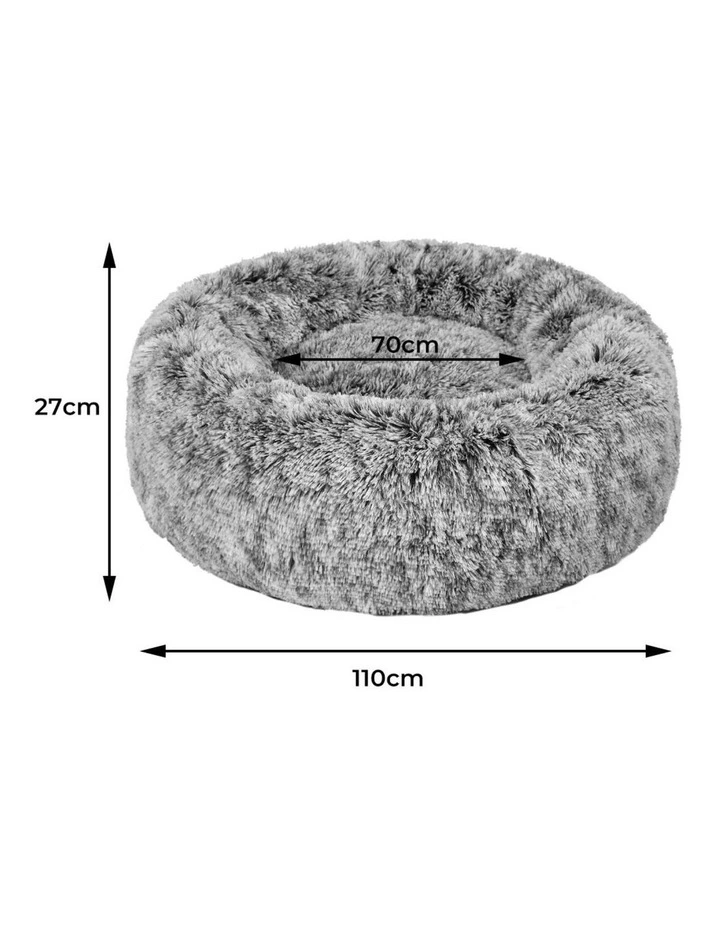 PaWz Dog Bed Calming Nest for Large Pets Fluffy Plush Donut Charcoal Indoor image 3