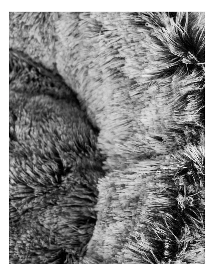 PaWz Dog Bed Calming Nest for Large Pets Fluffy Plush Donut Charcoal Indoor image 4