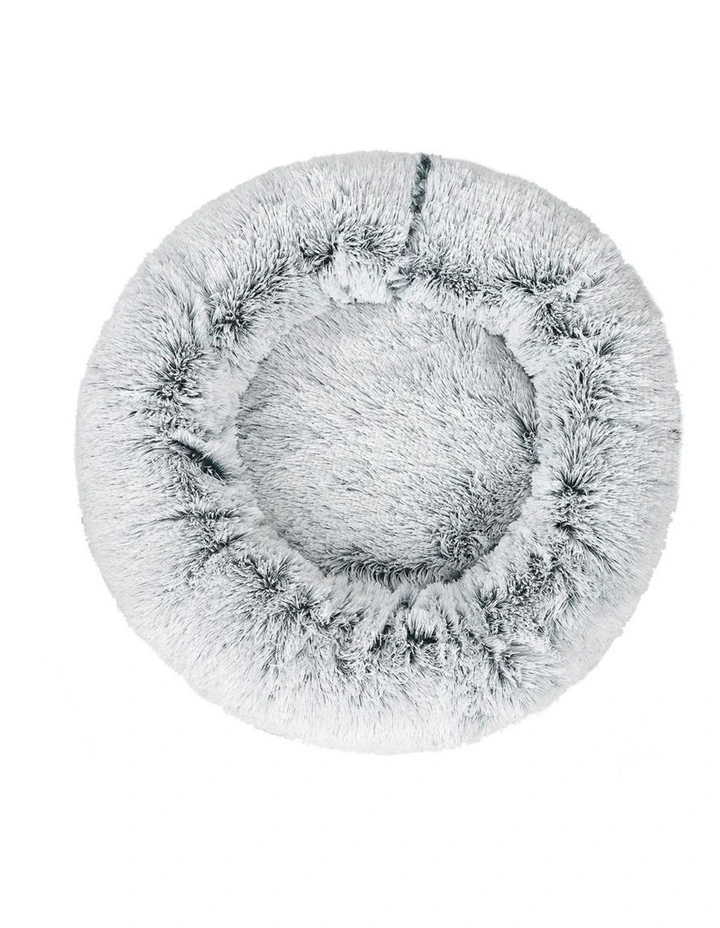 PaWz Pet Bed Fluffy Round Calming Nest Washable Cover Cats Dogs Charcoal image 1