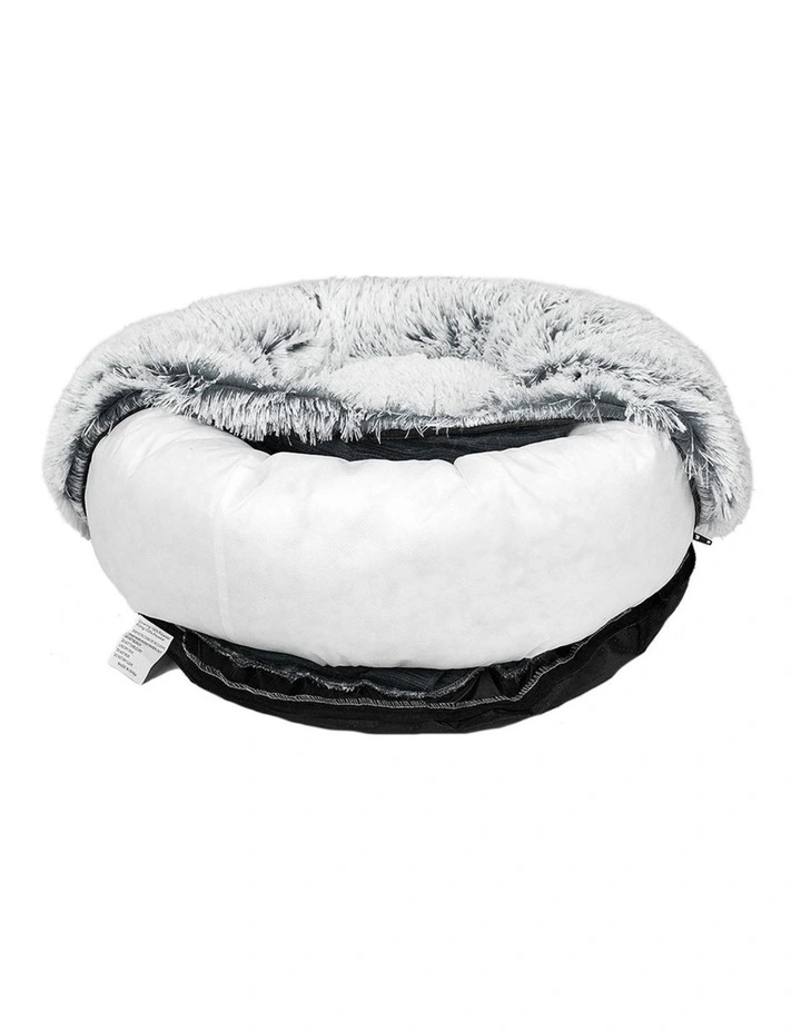 PaWz Pet Bed Fluffy Round Calming Nest Washable Cover Cats Dogs Charcoal image 6