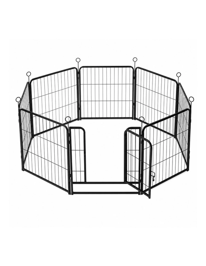 Pawz Dog Playpen 8 Panel Metal Dog Pen Foldable Tool Free Black image 2