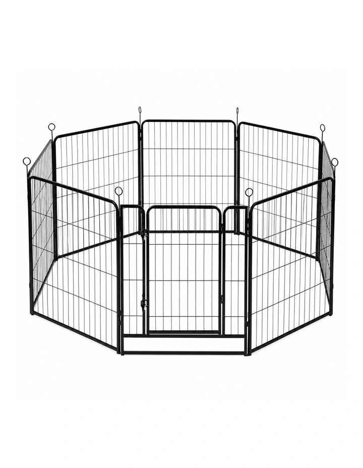 Pawz Dog Playpen 8-Panel Folding Dog Pen Steel Black image 1