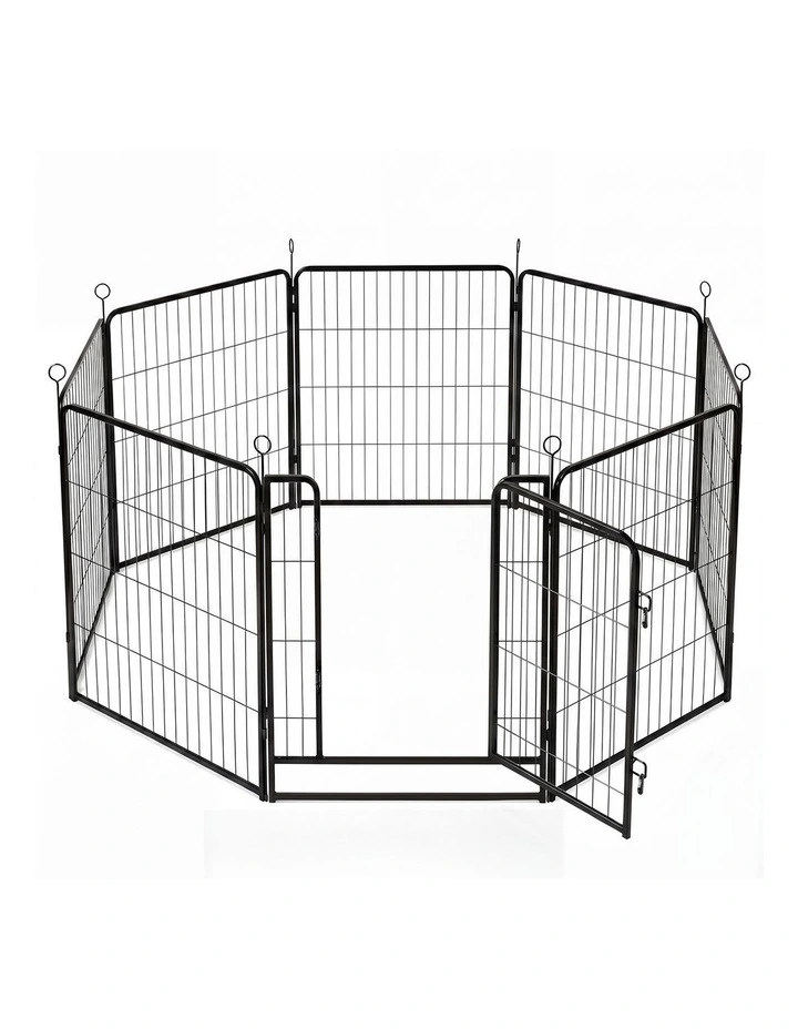 Pawz Dog Playpen 8-Panel Folding Dog Pen Steel Black image 2