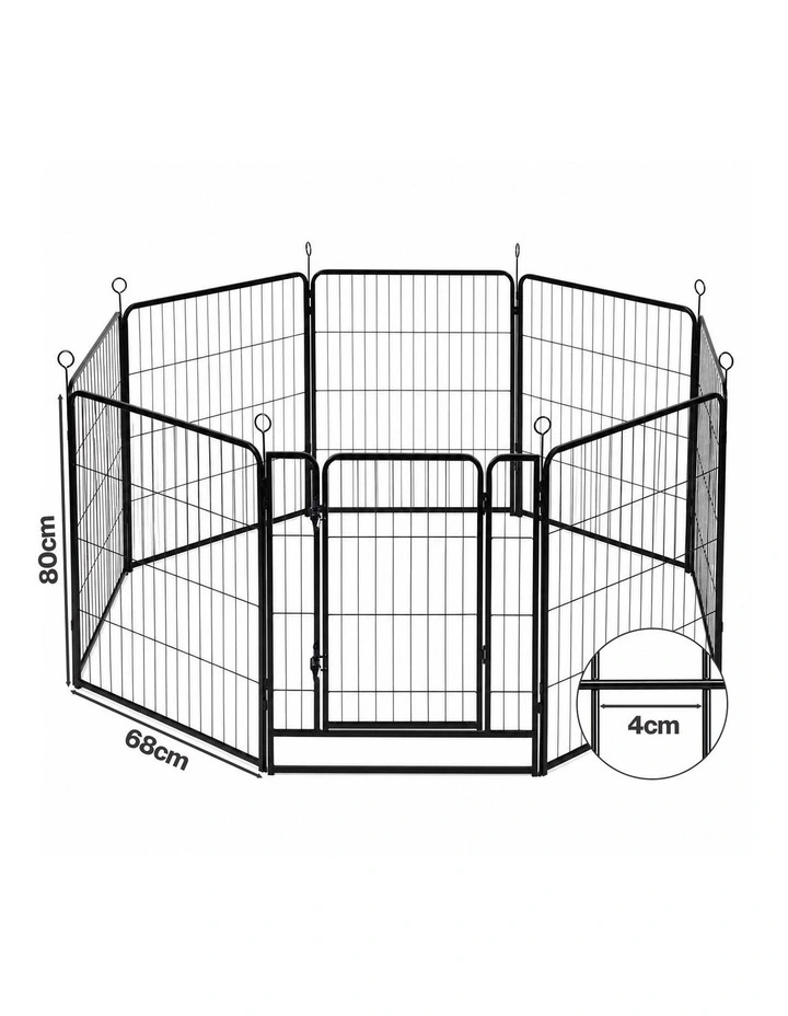 Pawz Dog Playpen 8-Panel Folding Dog Pen Steel Black image 3