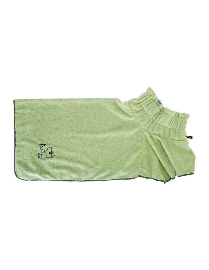 Vigar Pets Club Microfibre Pet Dog Bathrobe Towel Green image 2