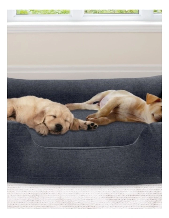 Intex Medium Travel Inflatable Pet Bed Grey With Hand Pump Portable 97x74x23cm image 3