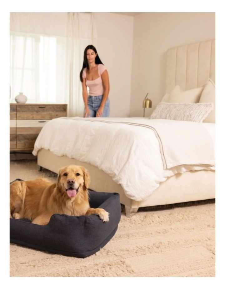 Intex Medium Travel Inflatable Pet Bed Grey With Hand Pump Portable 97x74x23cm image 6