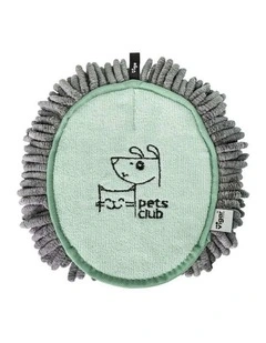 Vigar Pets Club Microfibre Cat and Dog Grooming Oval Mitt Green Grey