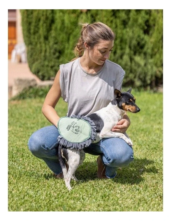 Vigar Pets Club Microfibre Cat and Dog Grooming Oval Mitt Green Grey image 4