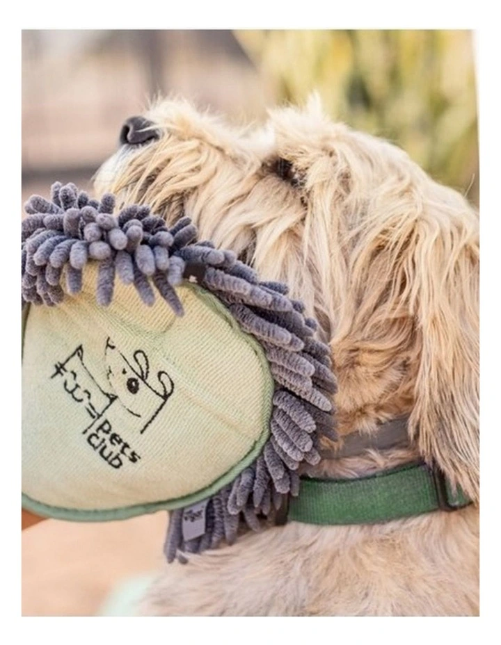 Vigar Pets Club Microfibre Cat and Dog Grooming Oval Mitt Green Grey image 5