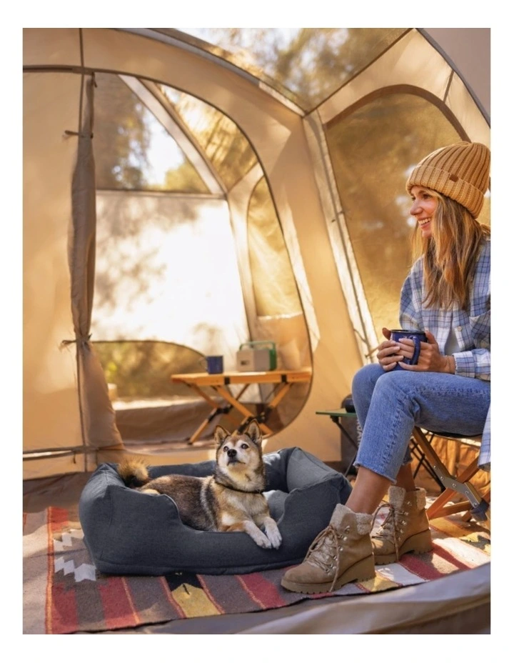 Intex Small Travel Inflatable Pet Bed Grey Portable With Pump For Comfort image 2